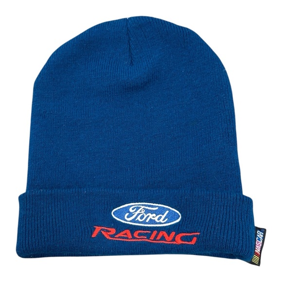 Ford Racing Embroidered NASCAR Beanie Winter Hat Blue One Size - Picture 1 of 4
